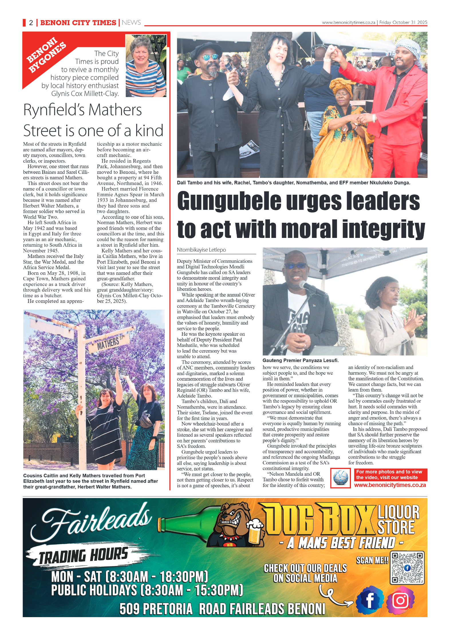 Benoni City Times 31 October 2025 page 2
