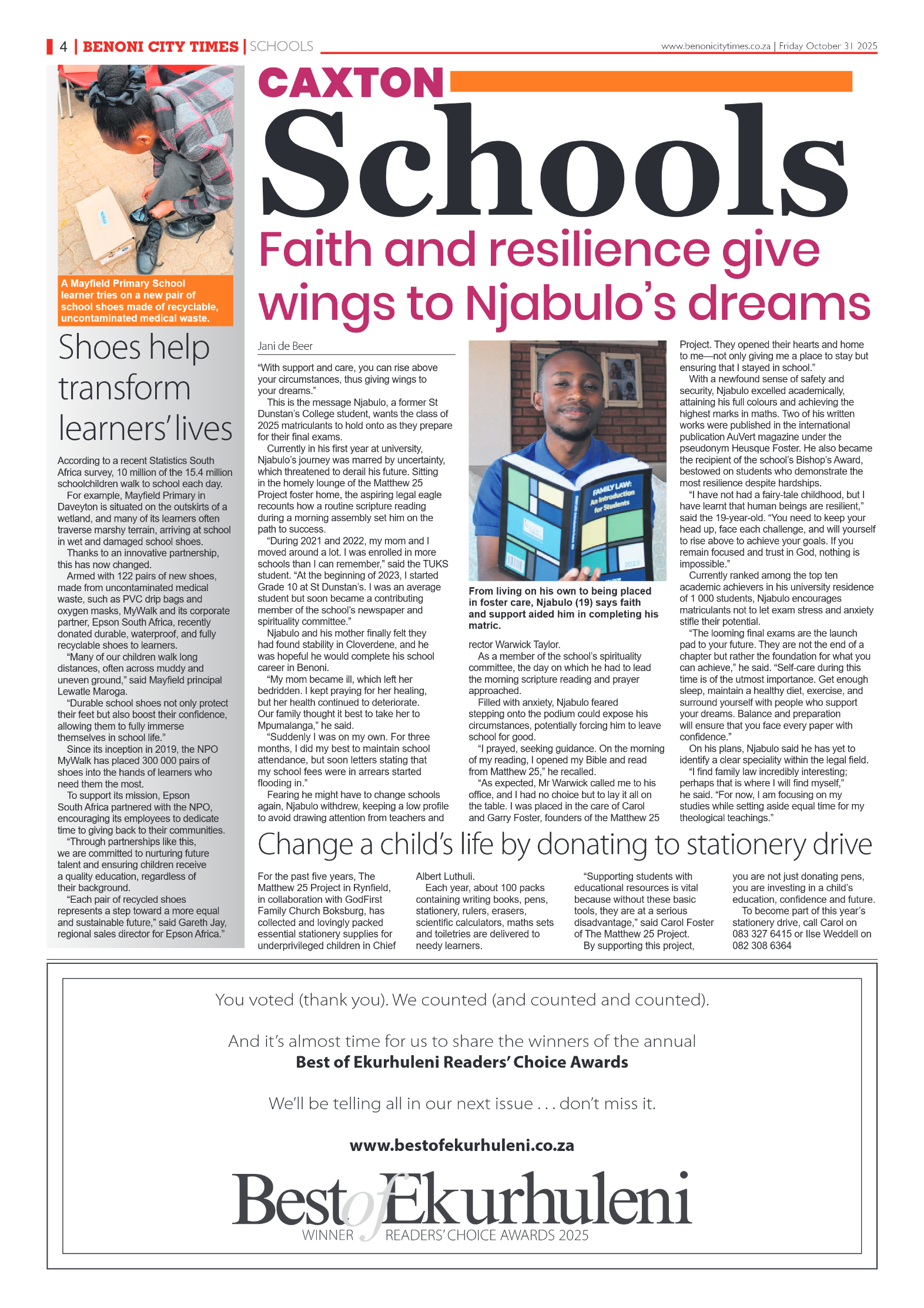 Benoni City Times 31 October 2025 page 4