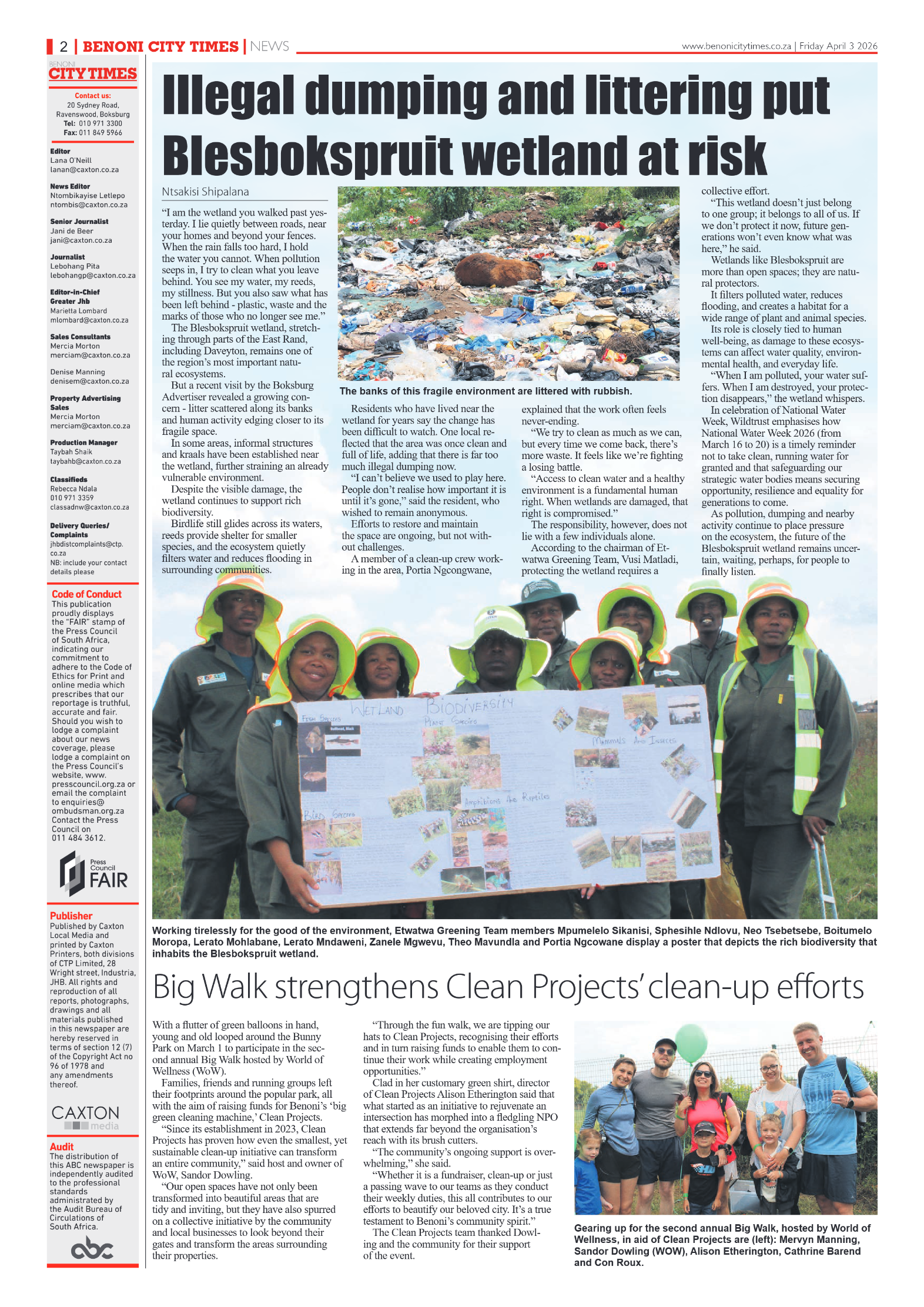 Benoni City Times 3 April 2026 page 2
