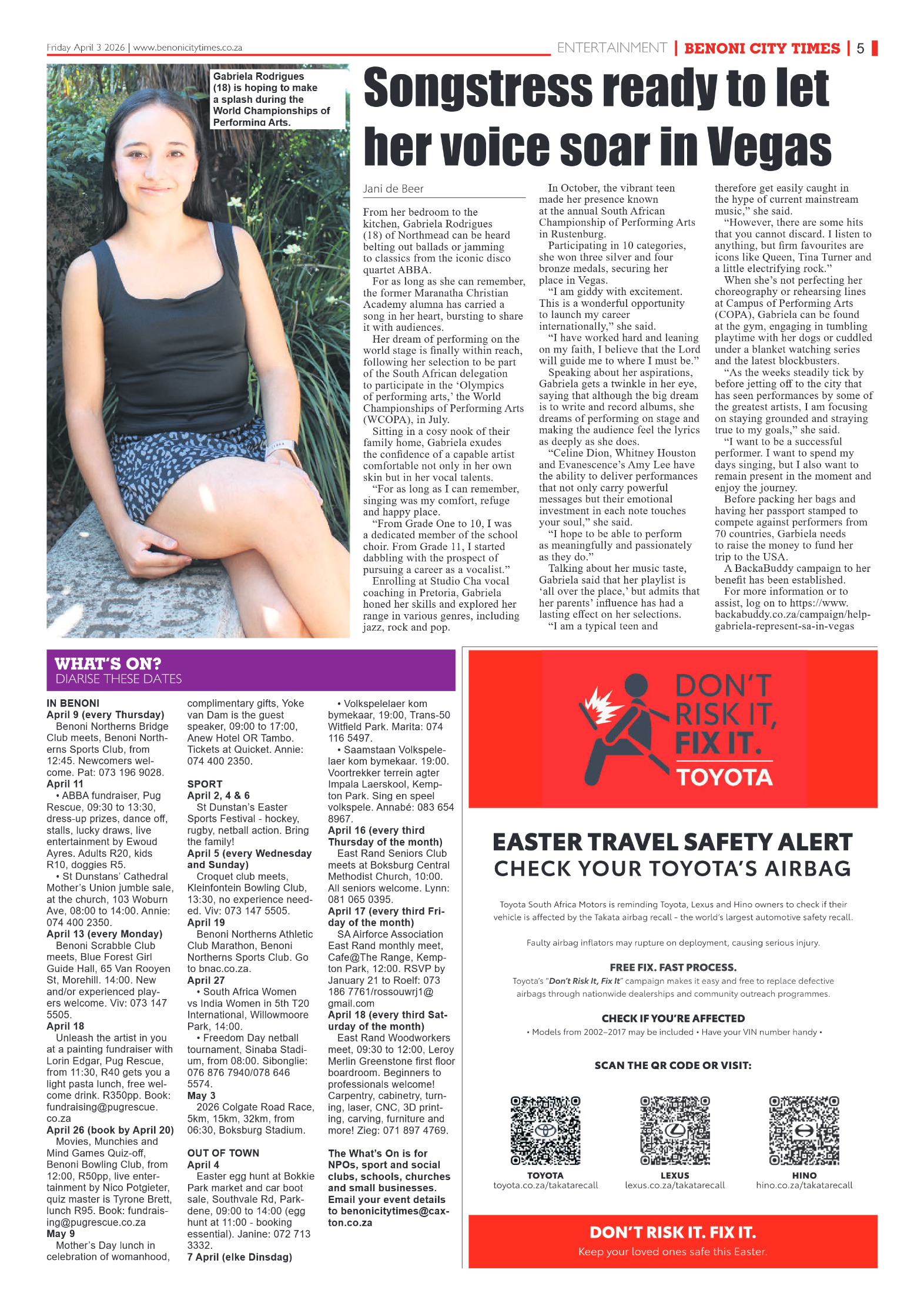 Benoni City Times 3 April 2026 page 5