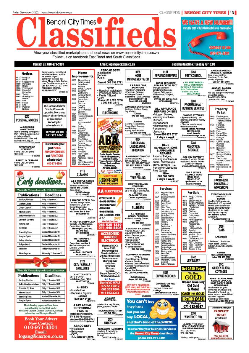 Benoni City Times 3 December 2021 page 13