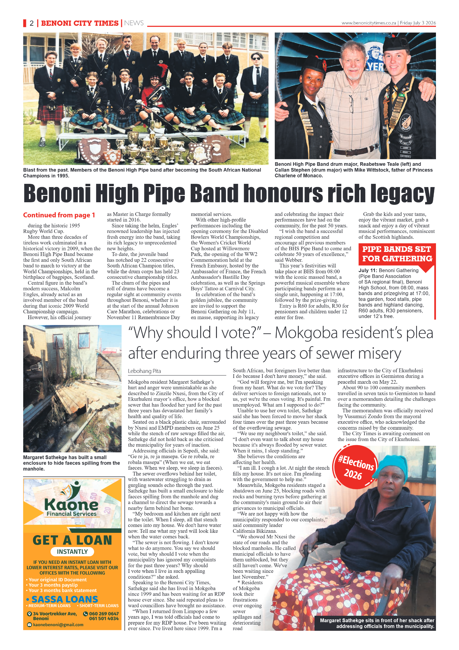 Benoni City Times 3 July 2026 page 2