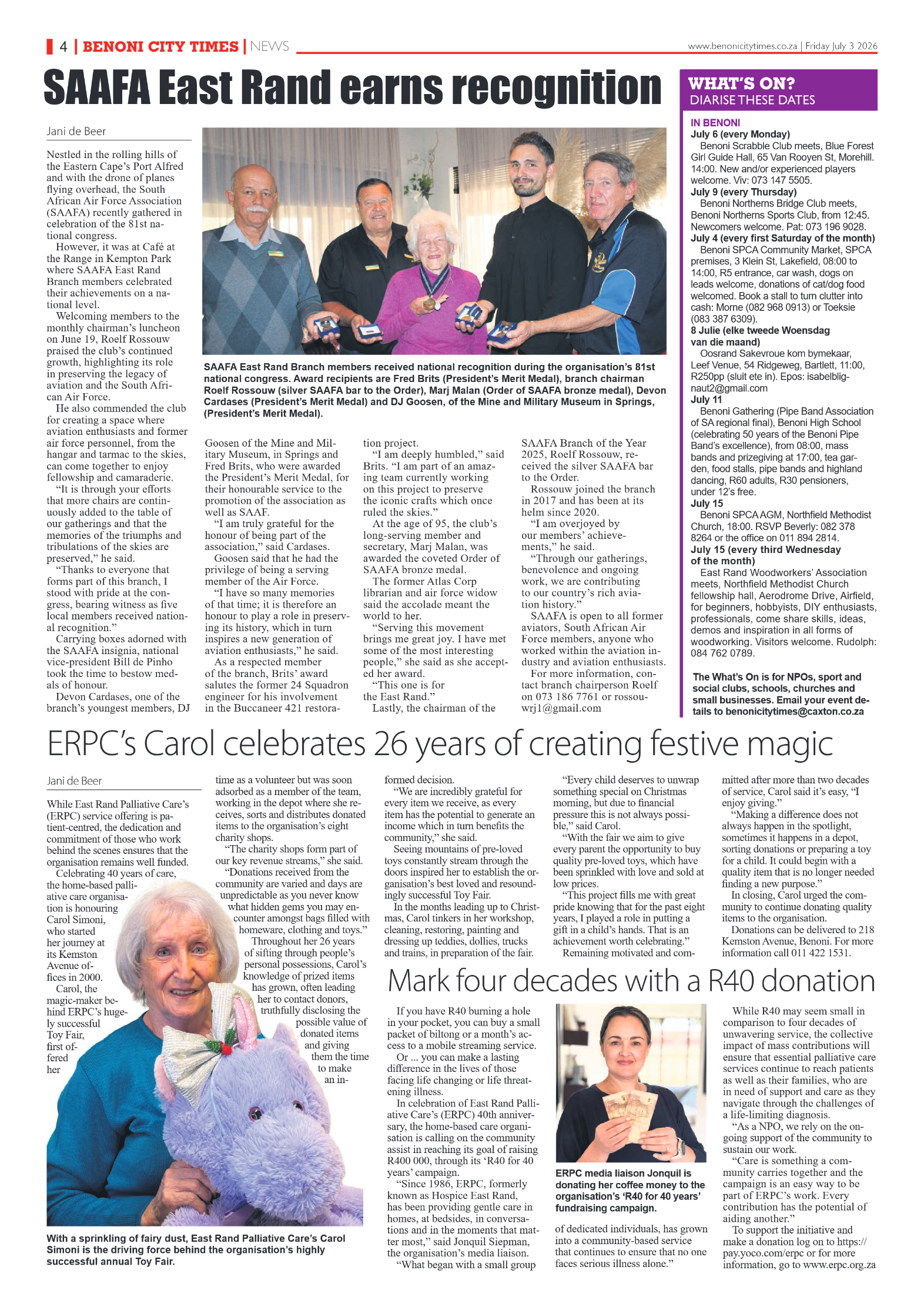 Benoni City Times 3 July 2026 page 4