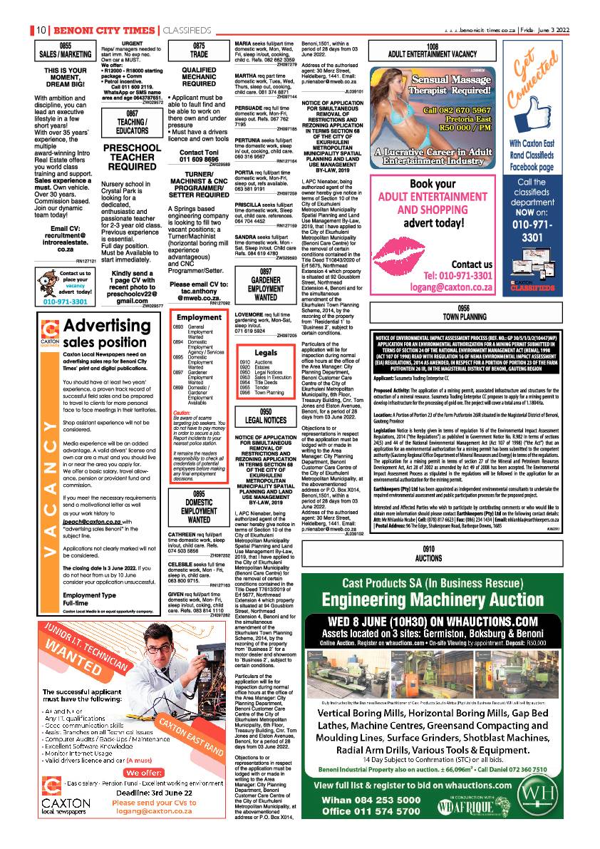 Benoni City Times 3 June 2022 page 10
