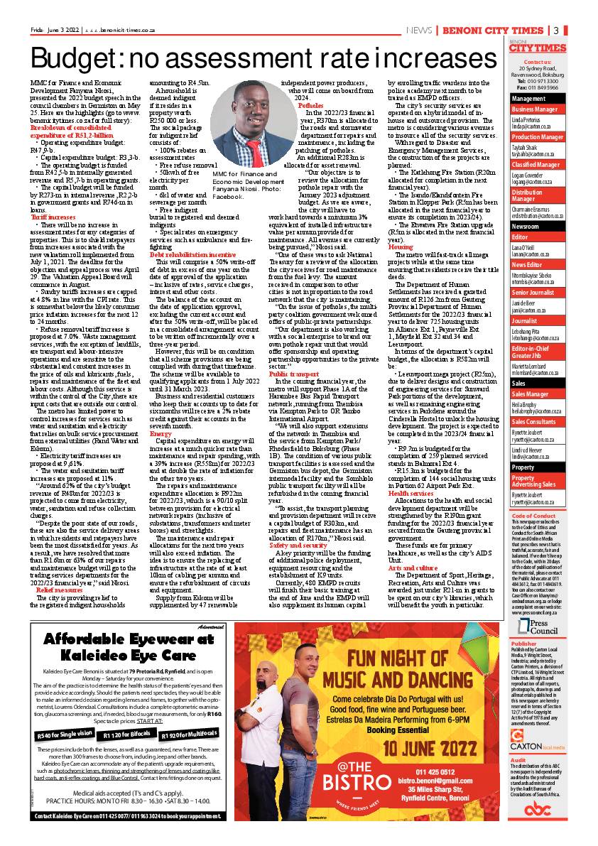 Benoni City Times 3 June 2022 page 3