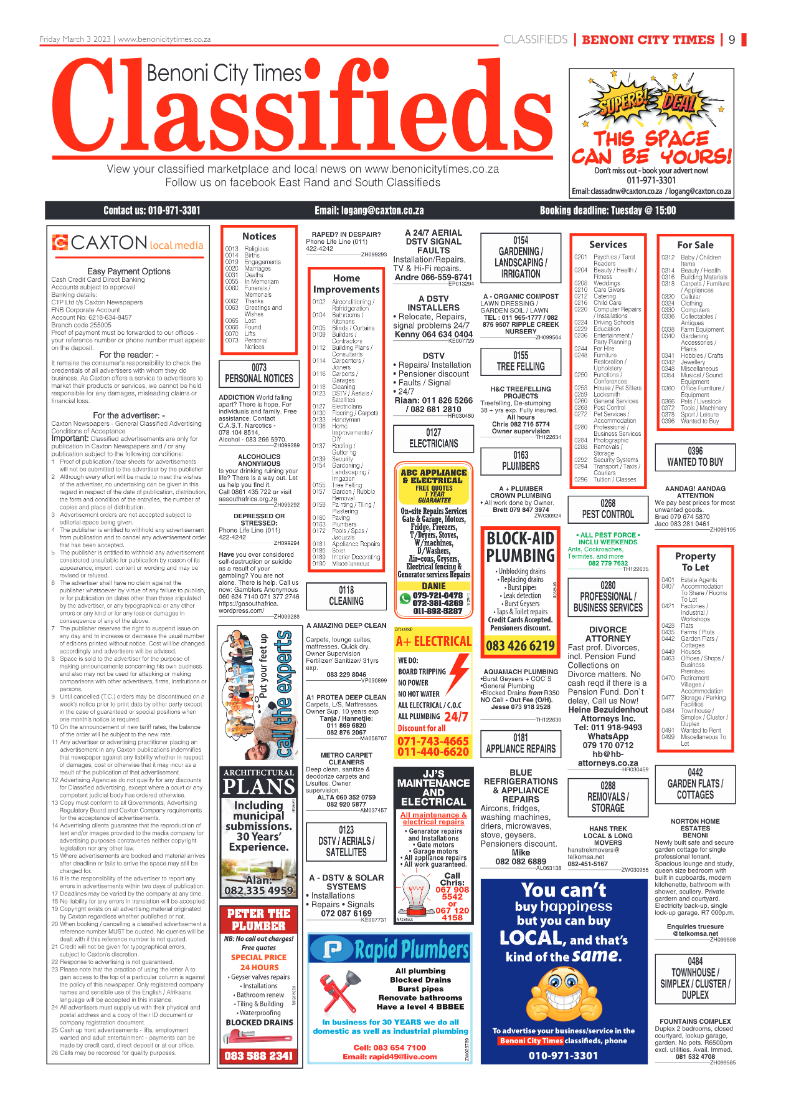 Benoni City Times 3 March 2023 page 9