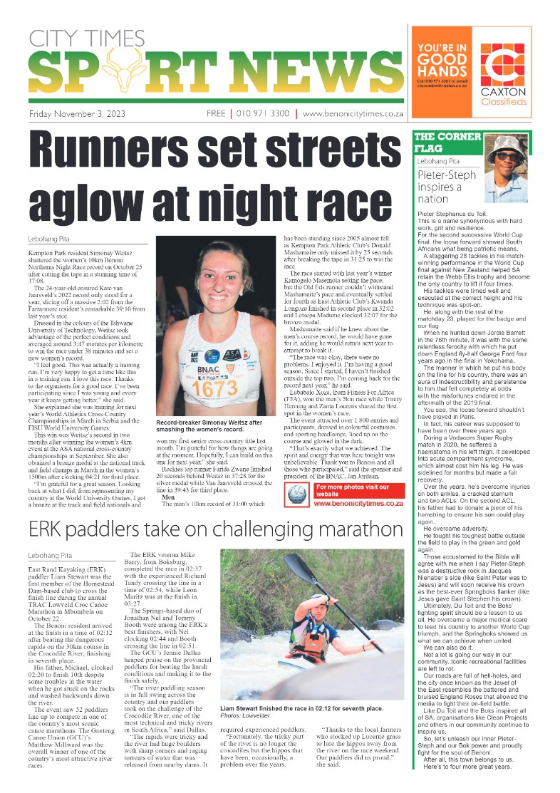 Benoni City Times 3 November 2023 page 20