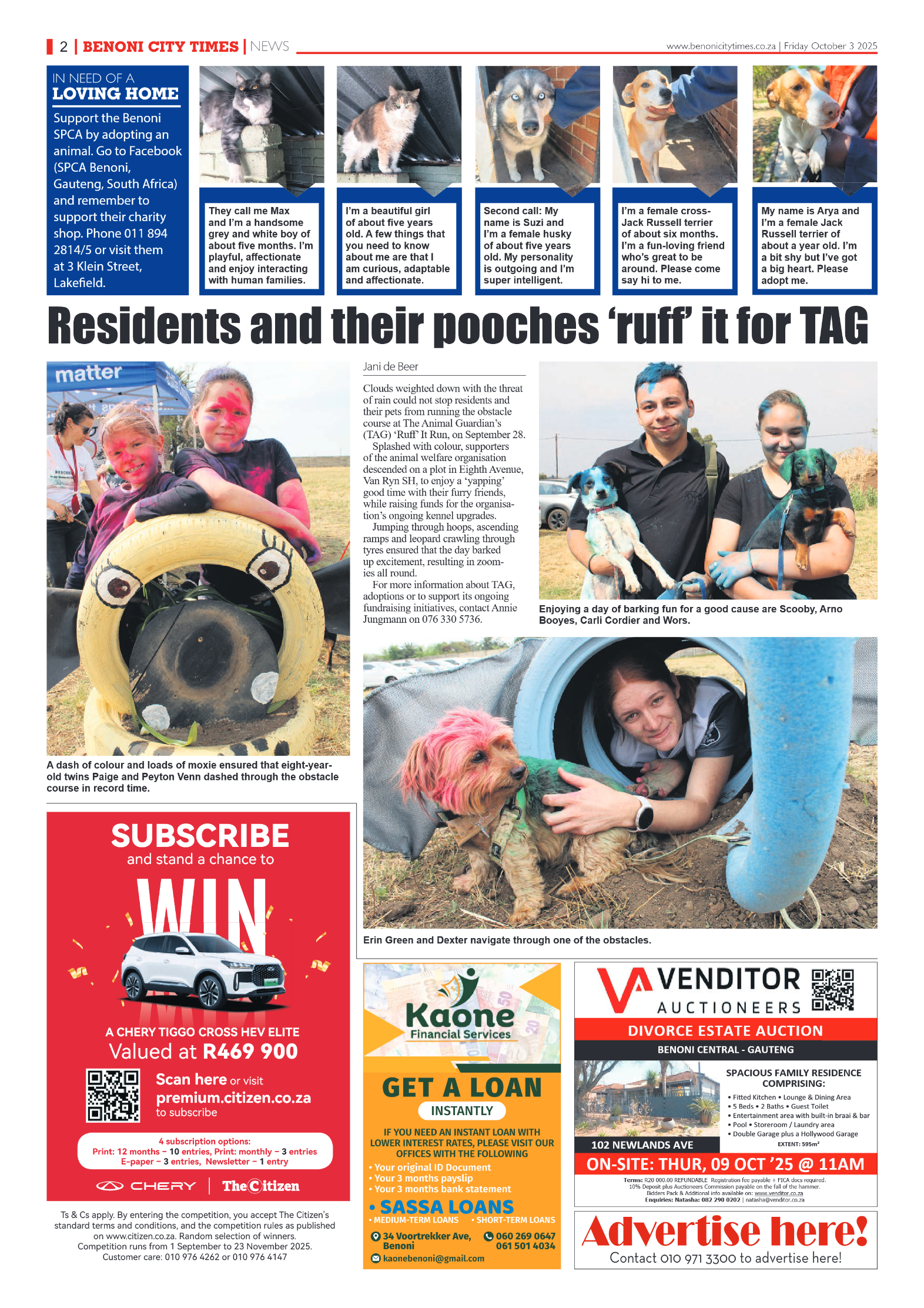 Benoni City Times 3 October 2025 page 2