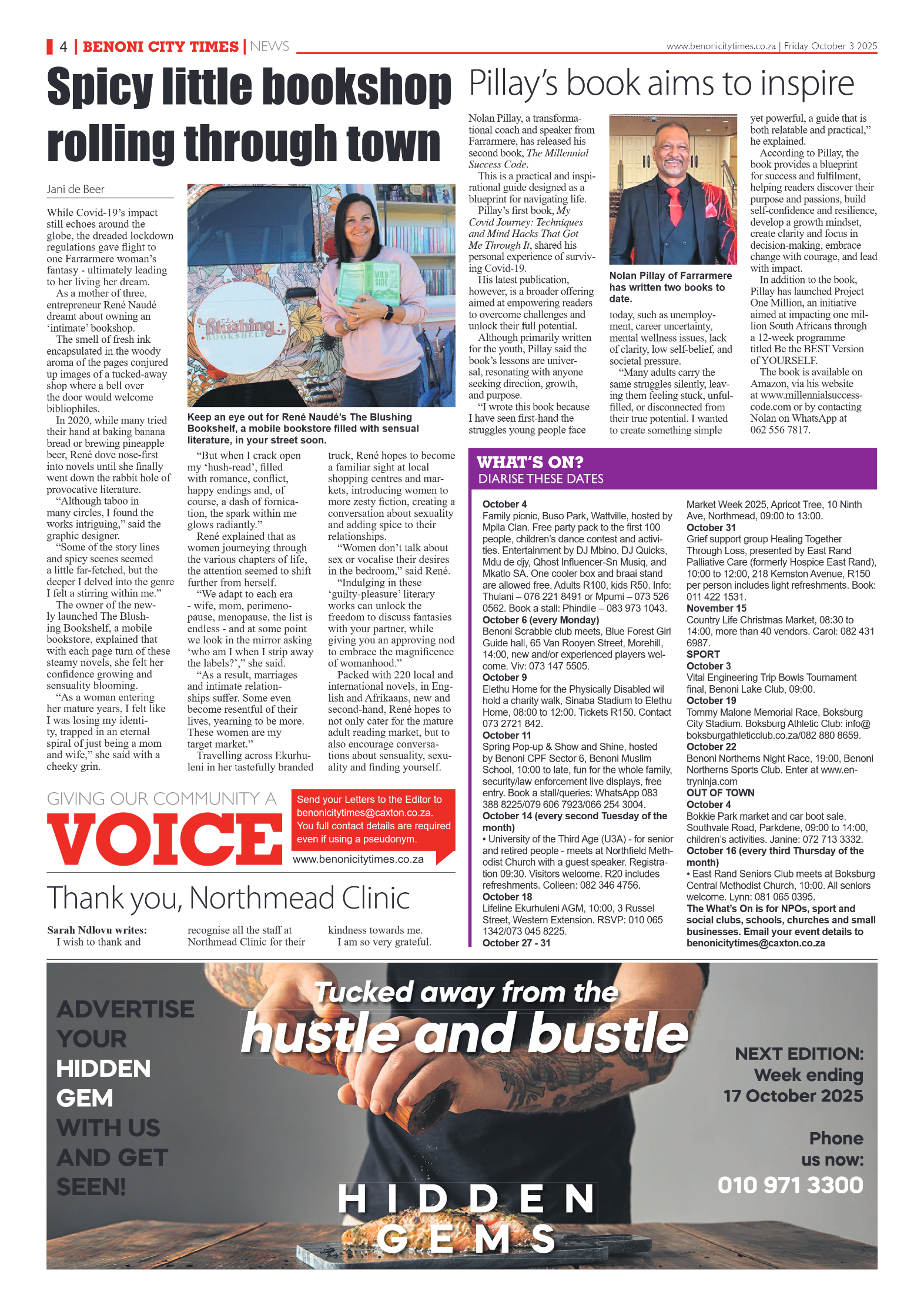 Benoni City Times 3 October 2025 page 4