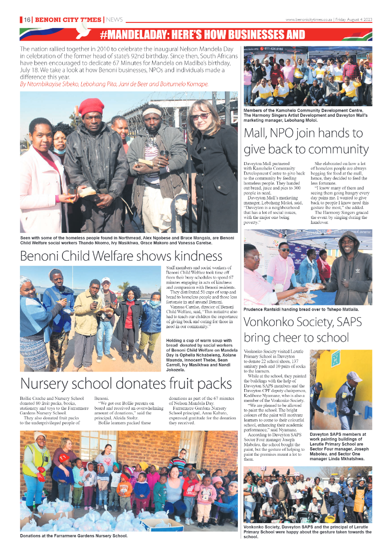 Benoni City Times 4 August 2023 page 16