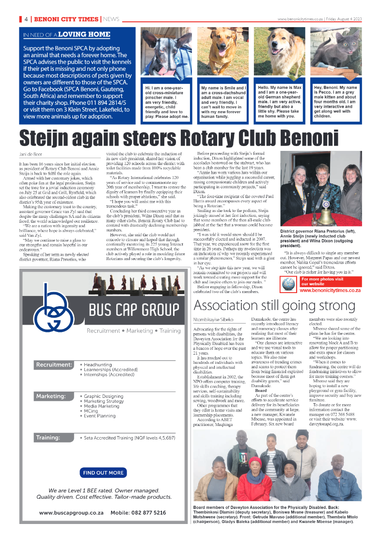 Benoni City Times 4 August 2023 page 4