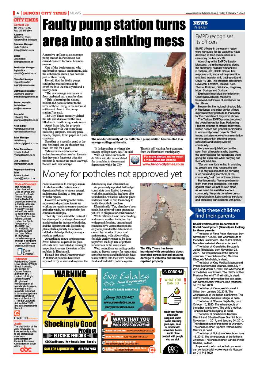 Benoni City Times 4 February 2022 page 4