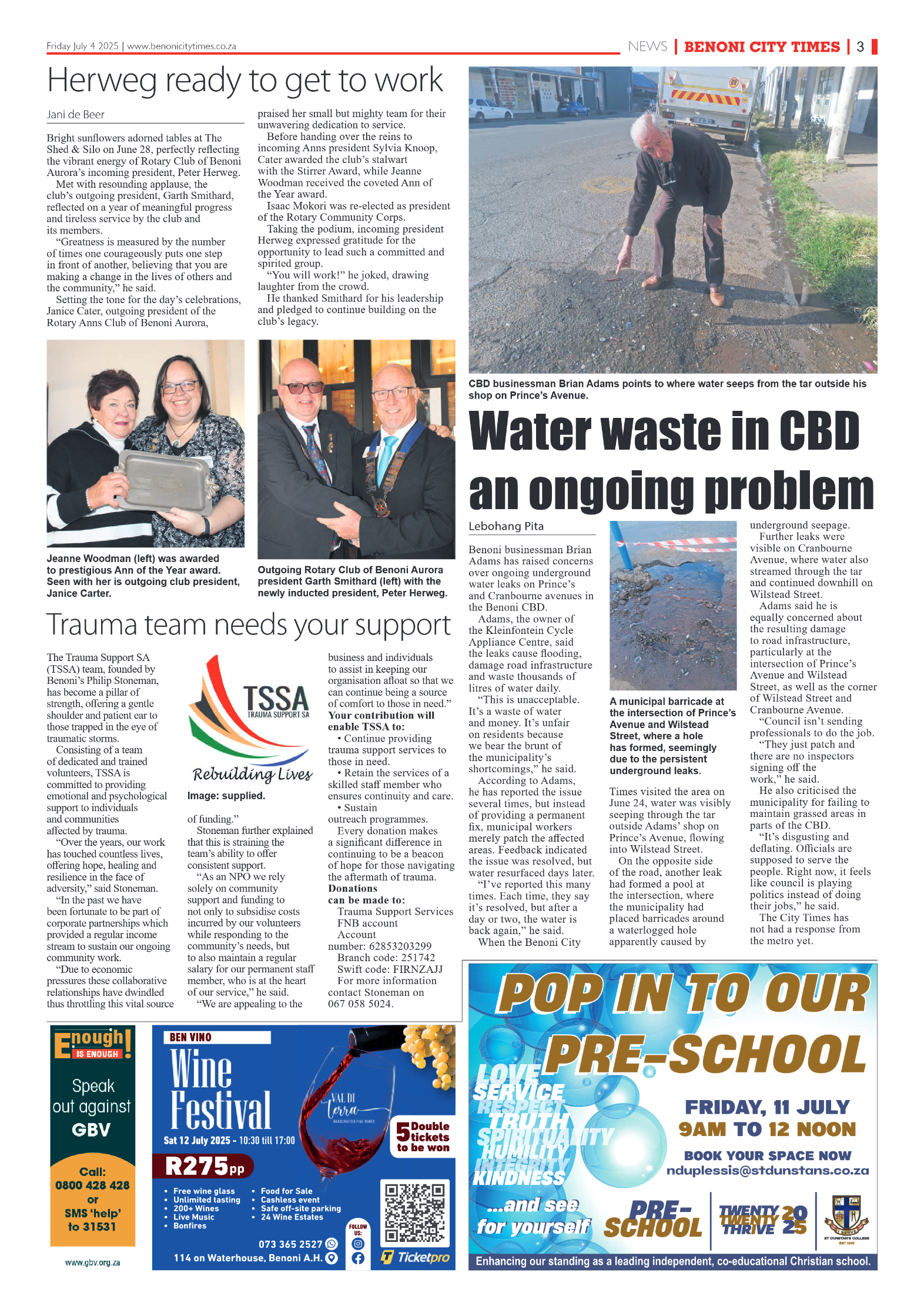 Benoni City Times 4 July 2025 page 3