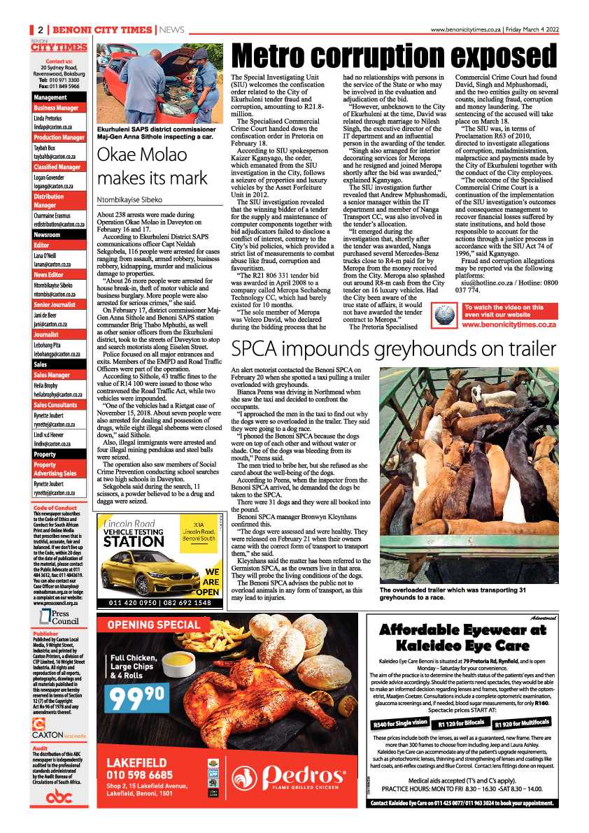 Benoni City Times 4 March 2022 page 2