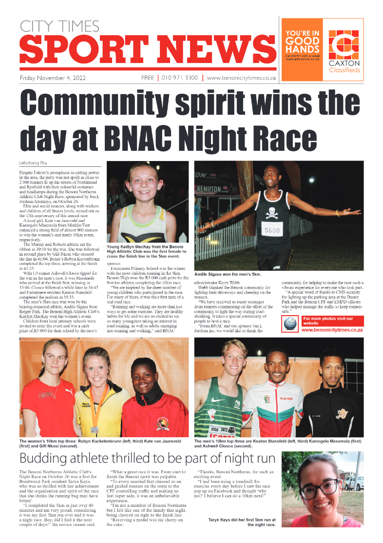 Benoni City Times 4 Nov 2022 page 20