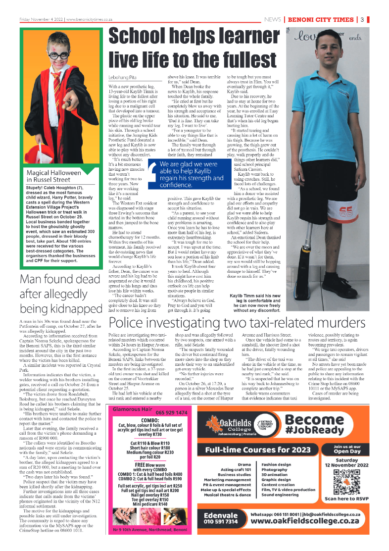 Benoni City Times 4 Nov 2022 page 3