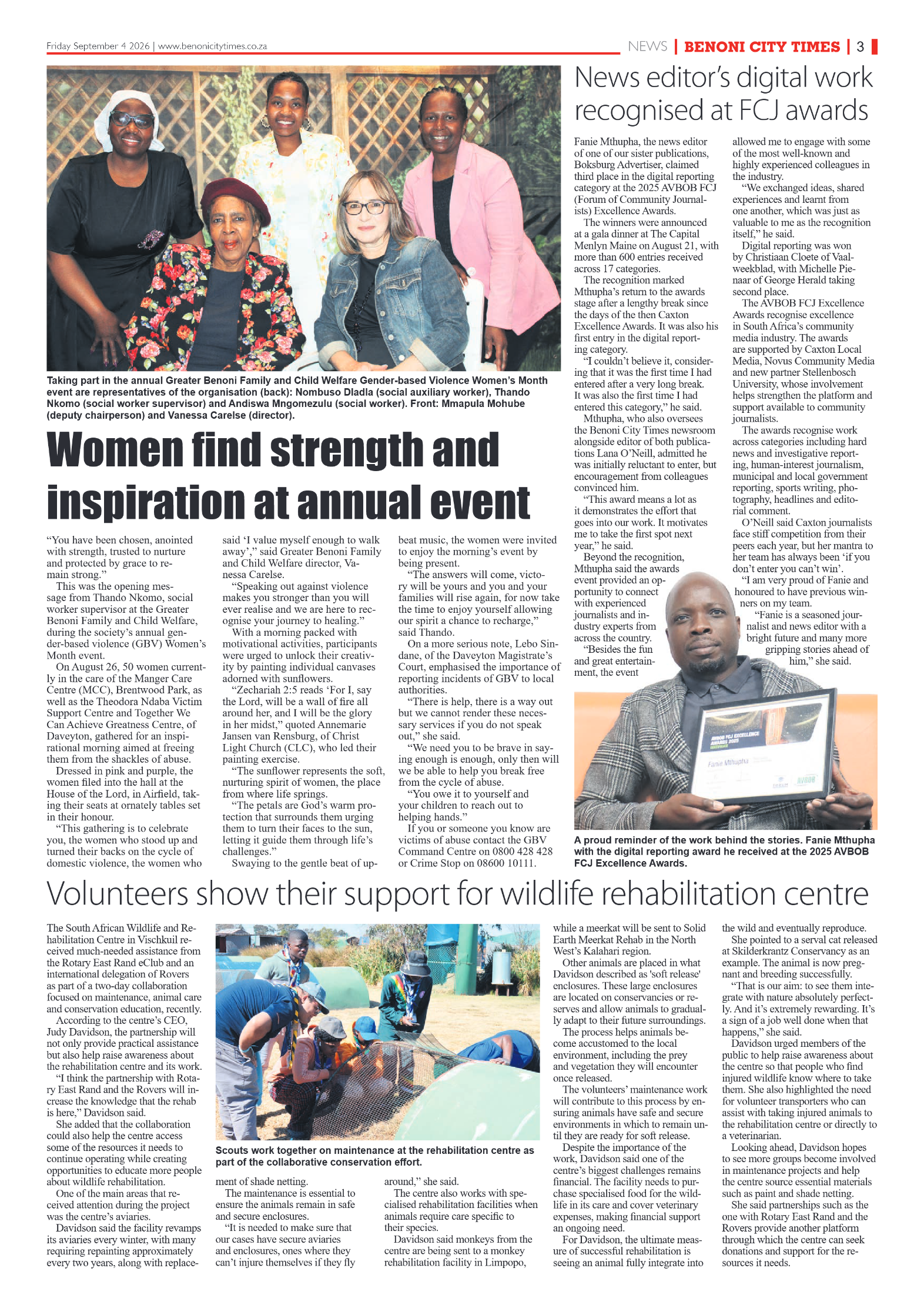 Benoni City Times 4 September 2026 page 3