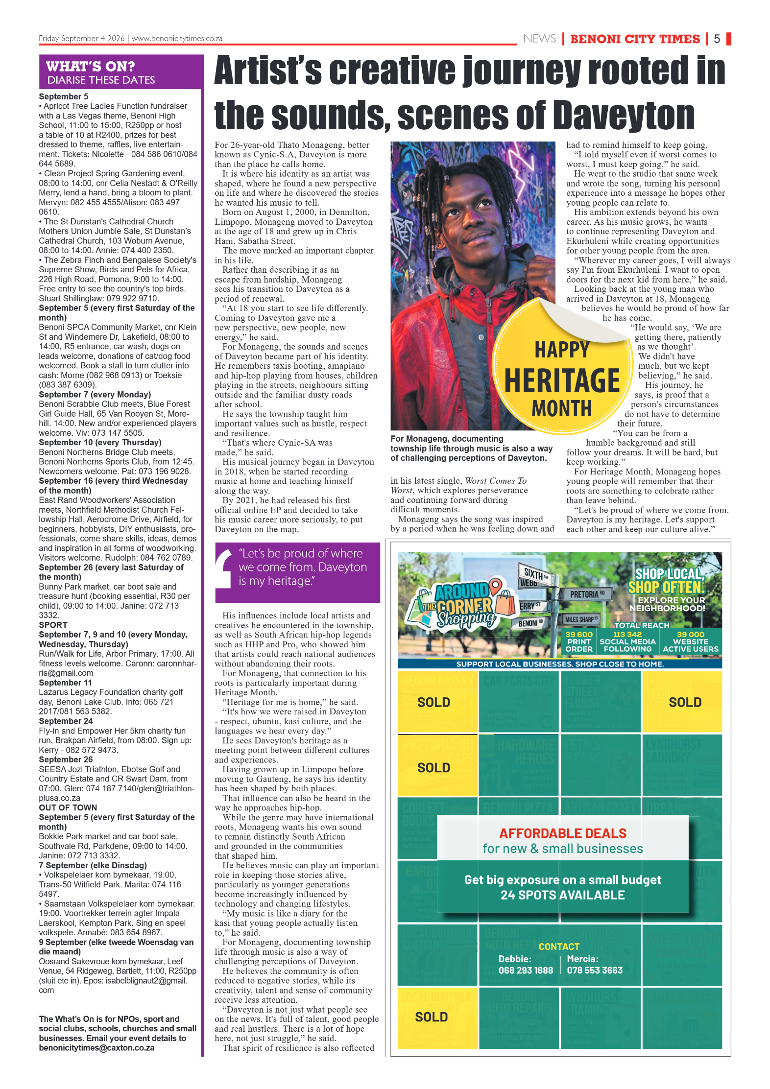Benoni City Times 4 September 2026 page 5