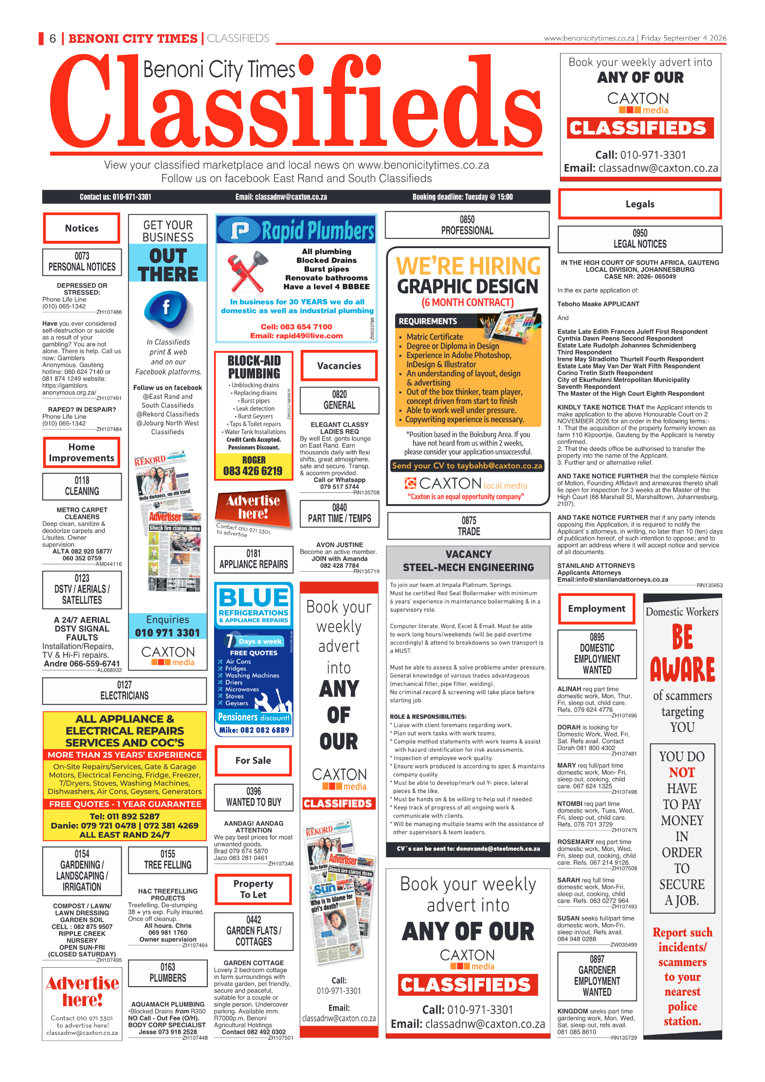 Benoni City Times 4 September 2026 page 6