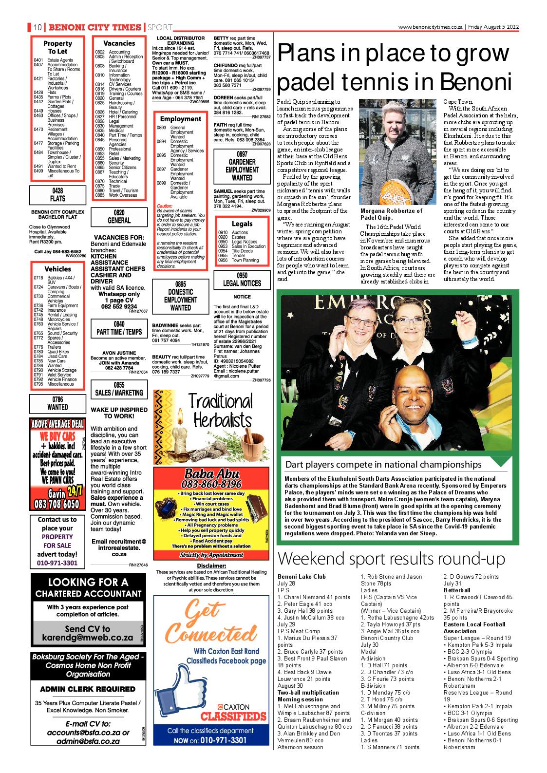 Benoni City Times 5 August 2022 page 18