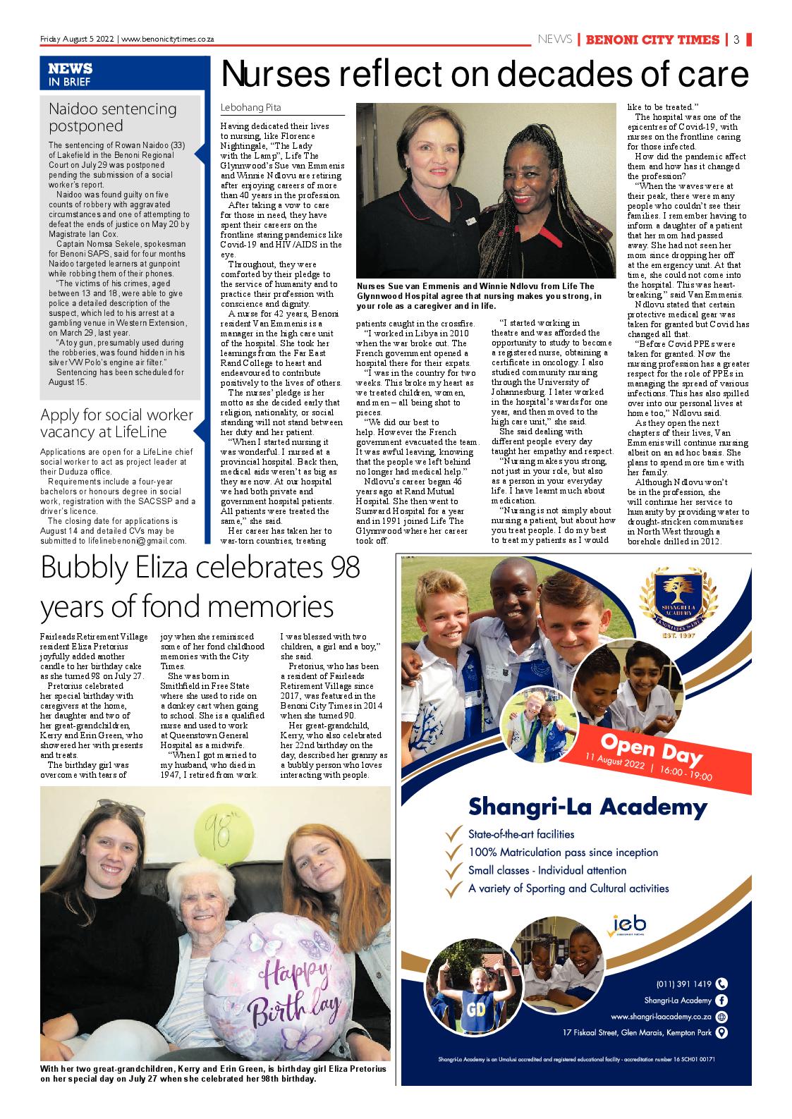Benoni City Times 5 August 2022 page 3