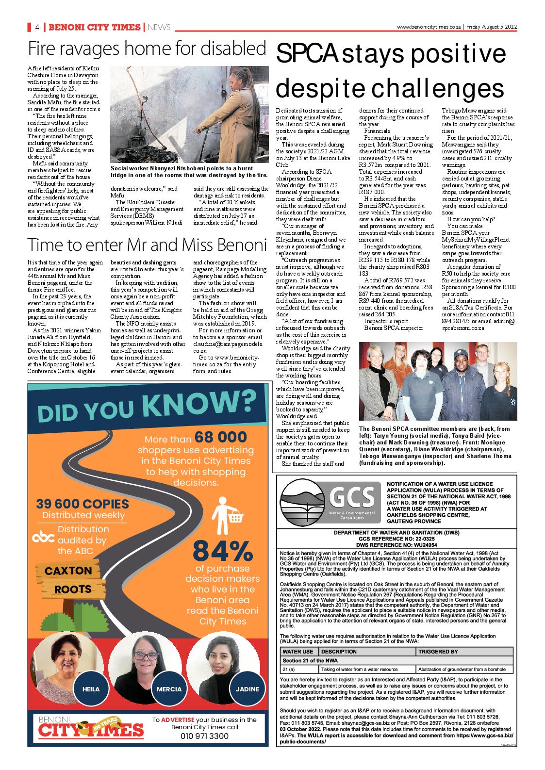 Benoni City Times 5 August 2022 page 4