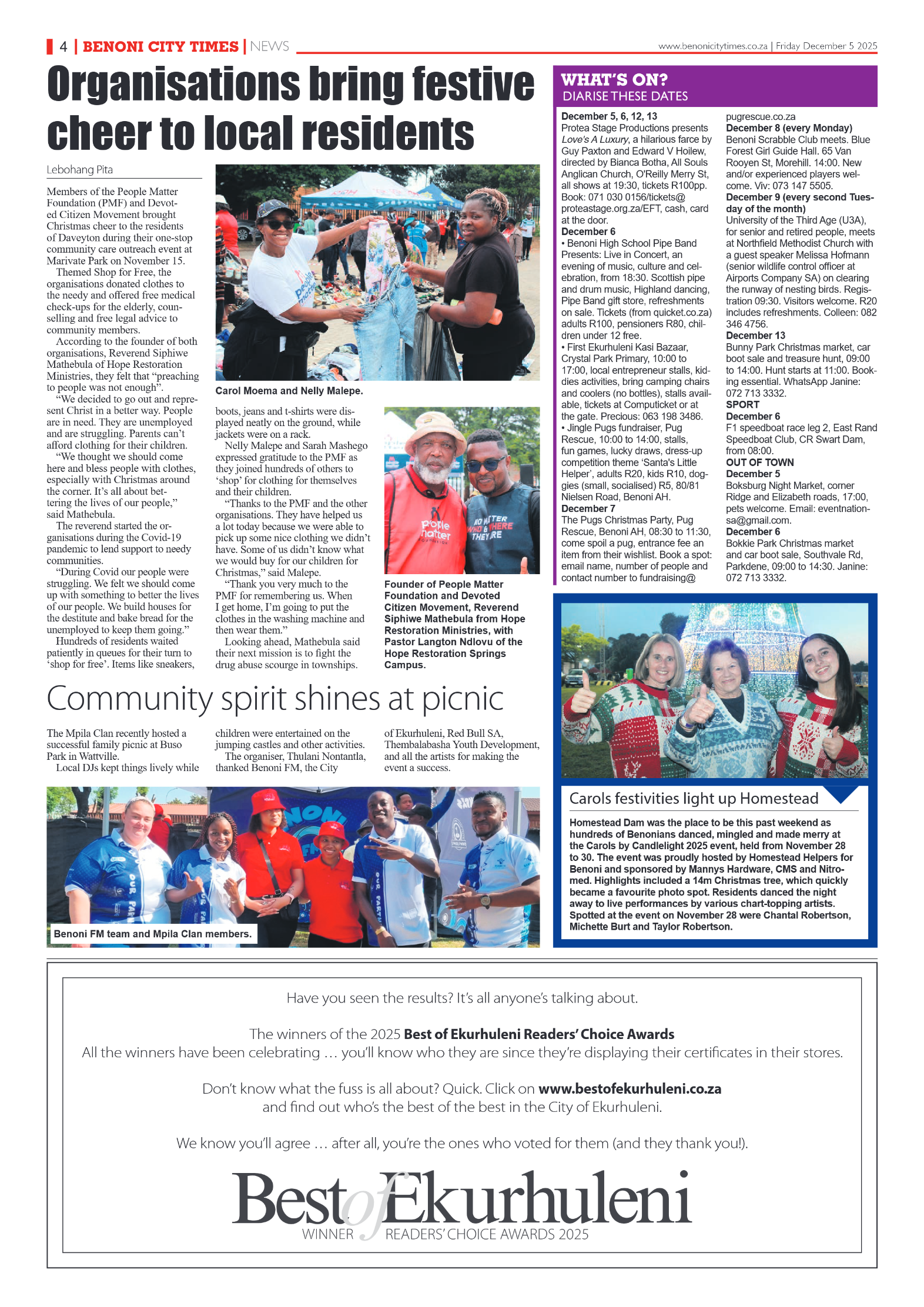 Benoni City Times 5 December 2025 page 4