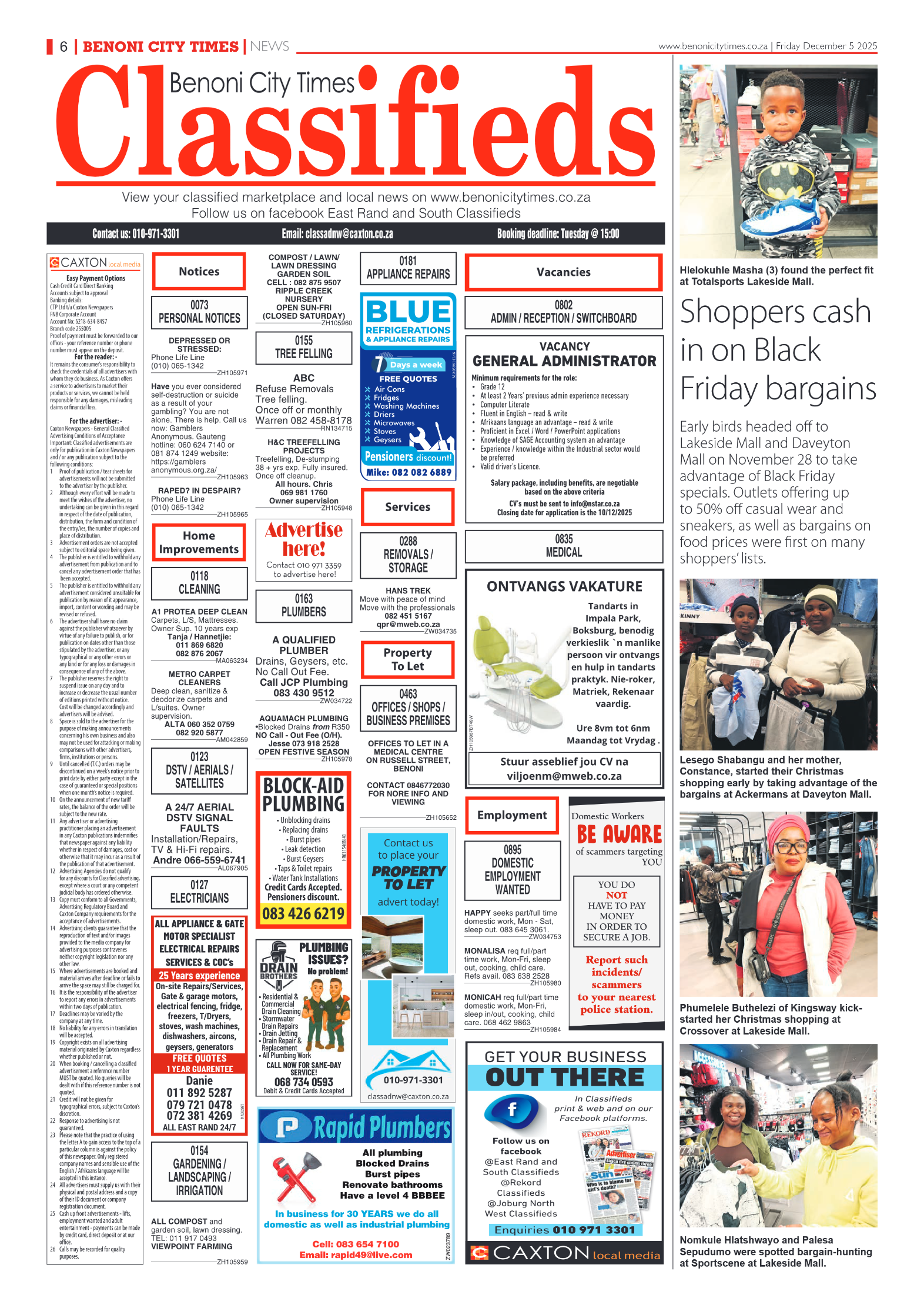 Benoni City Times 5 December 2025 page 6