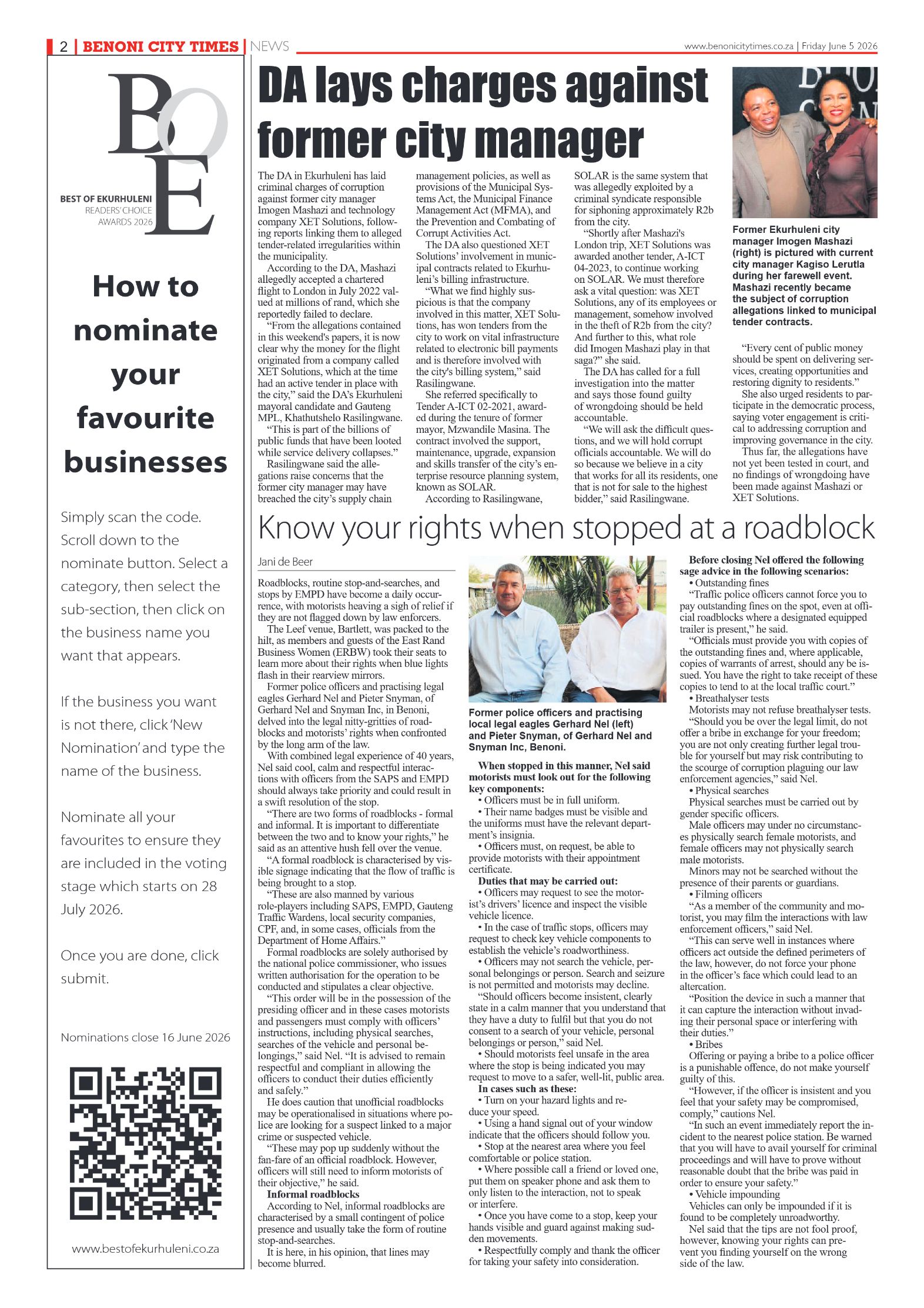 Benoni City Times 5 June 2026 page 2