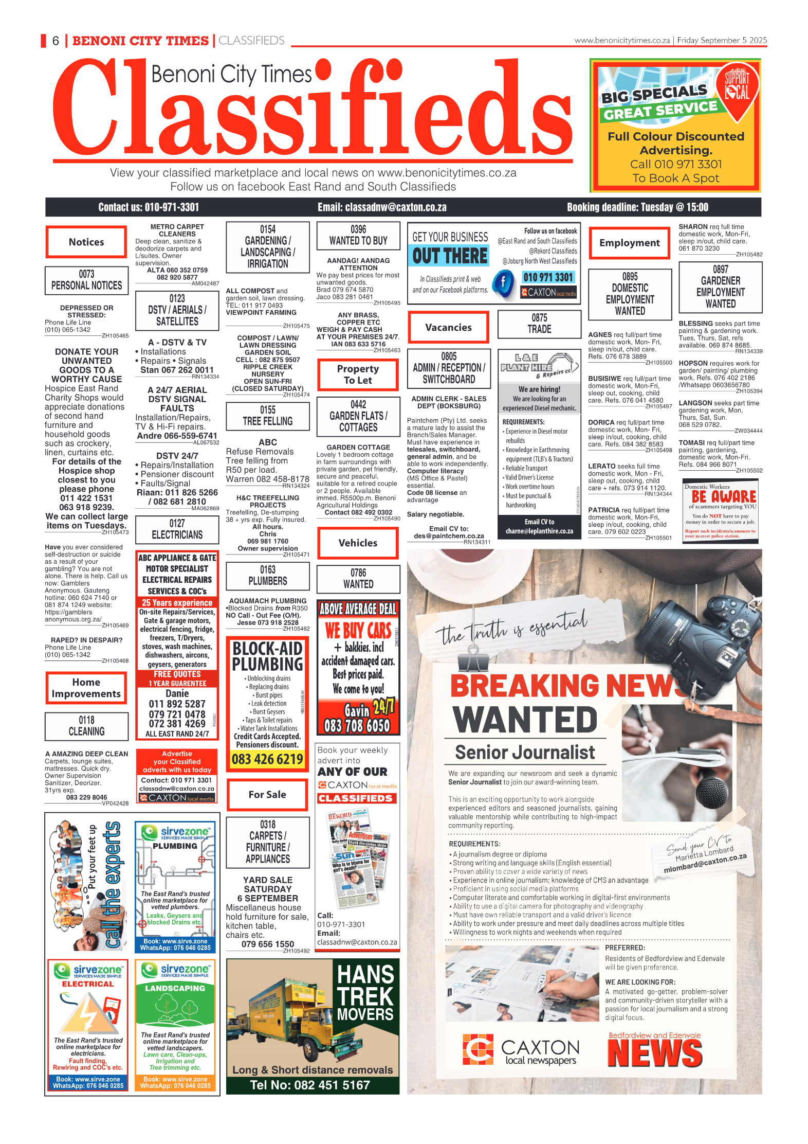 Benoni City Times 5 September 2025 page 6