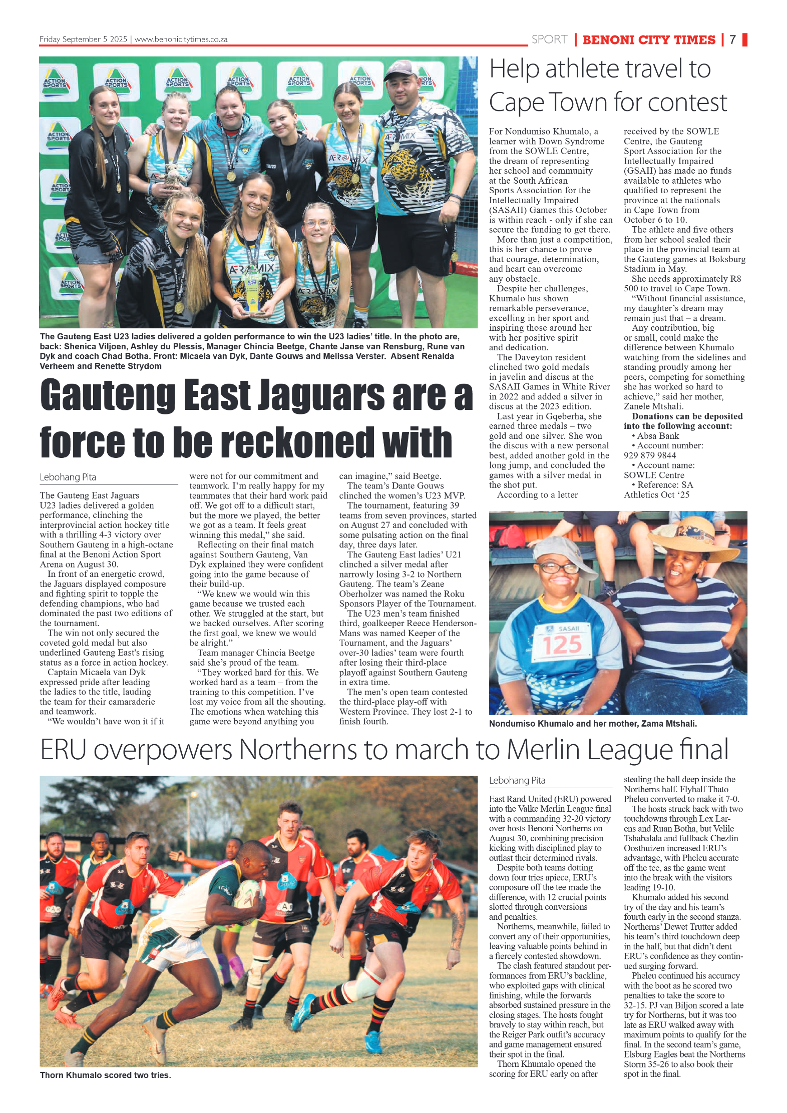 Benoni City Times 5 September 2025 page 7