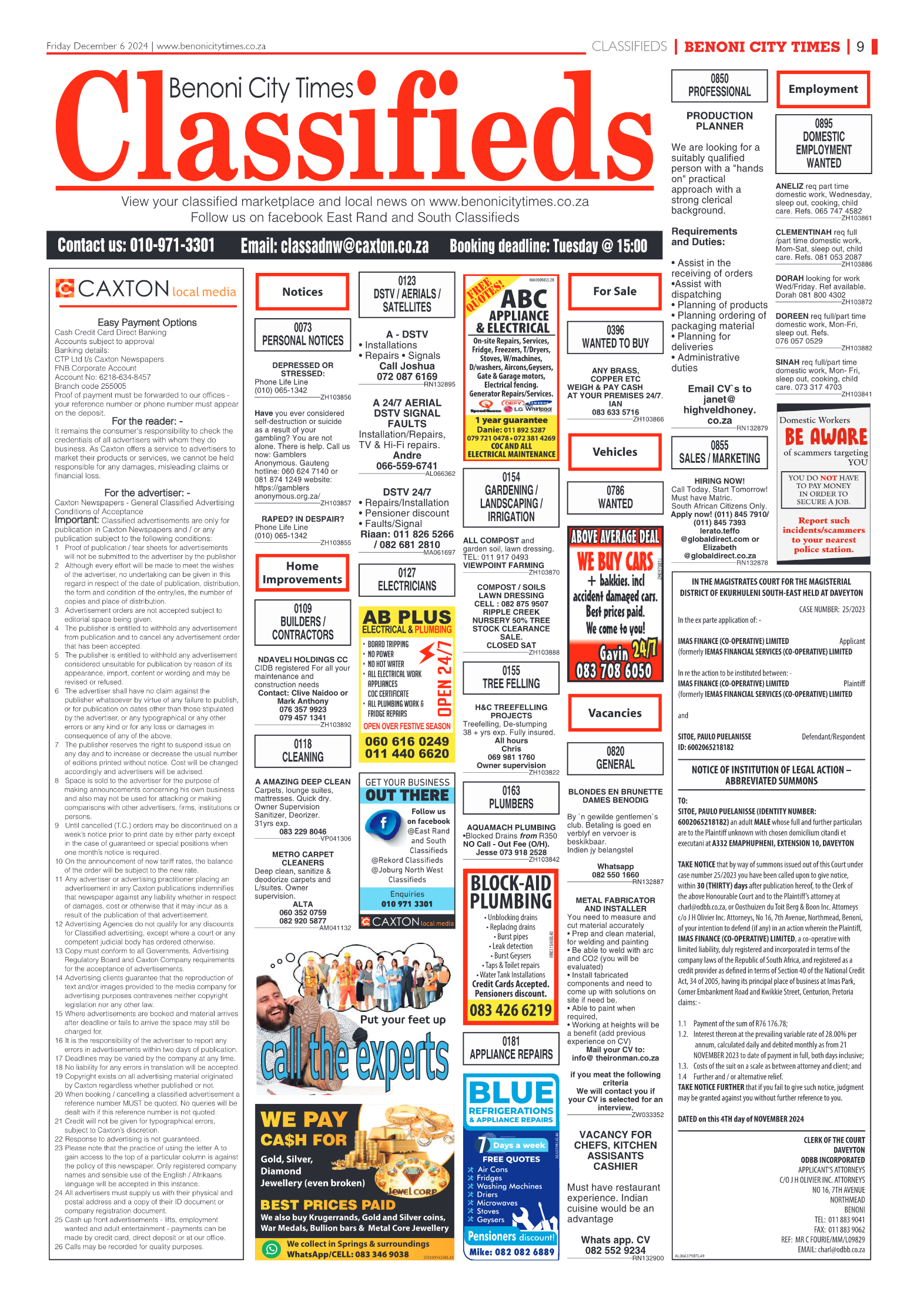 Benoni City Times 6 December 2024 page 9