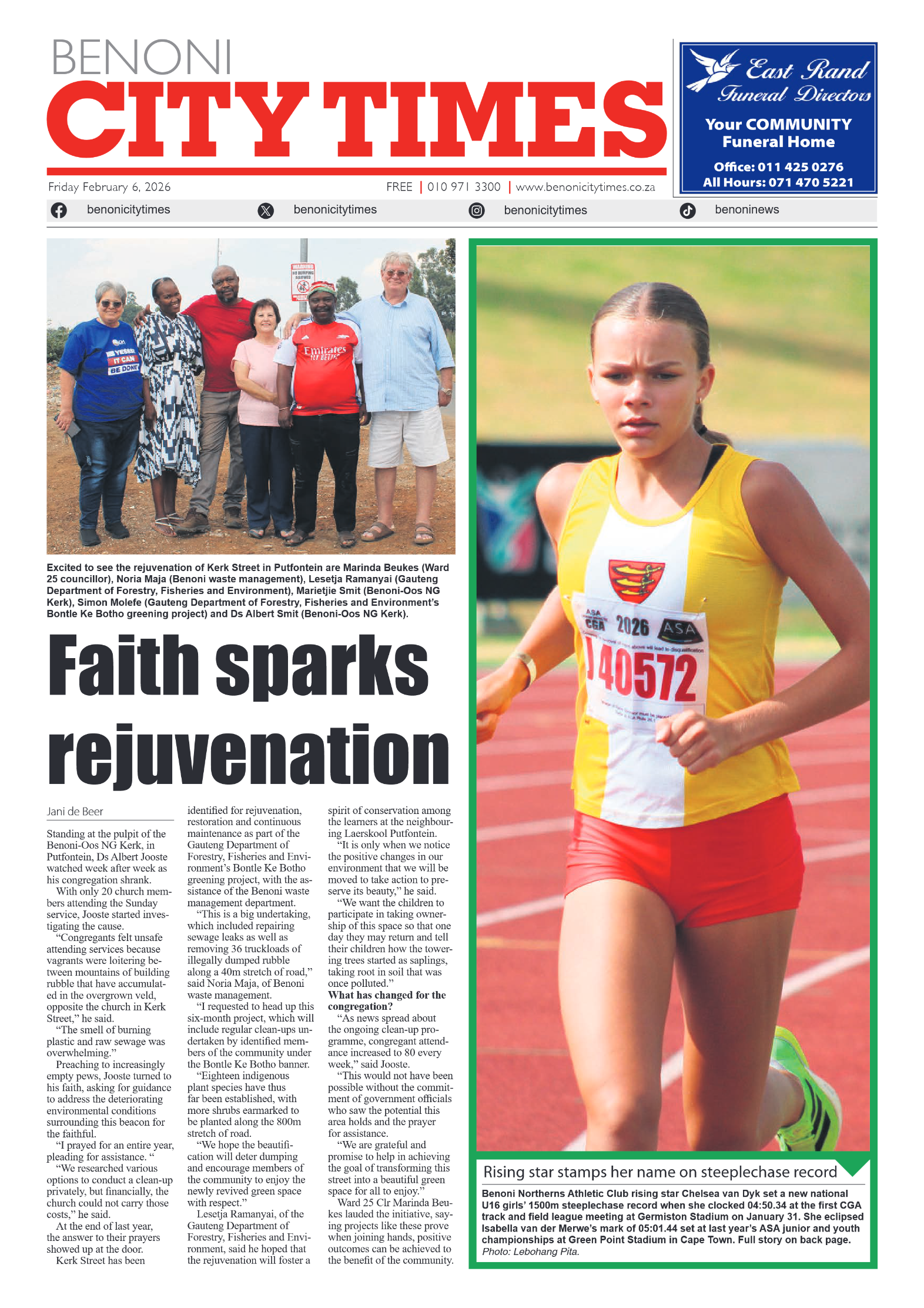 Benoni City Times 6 February 2026 page 1