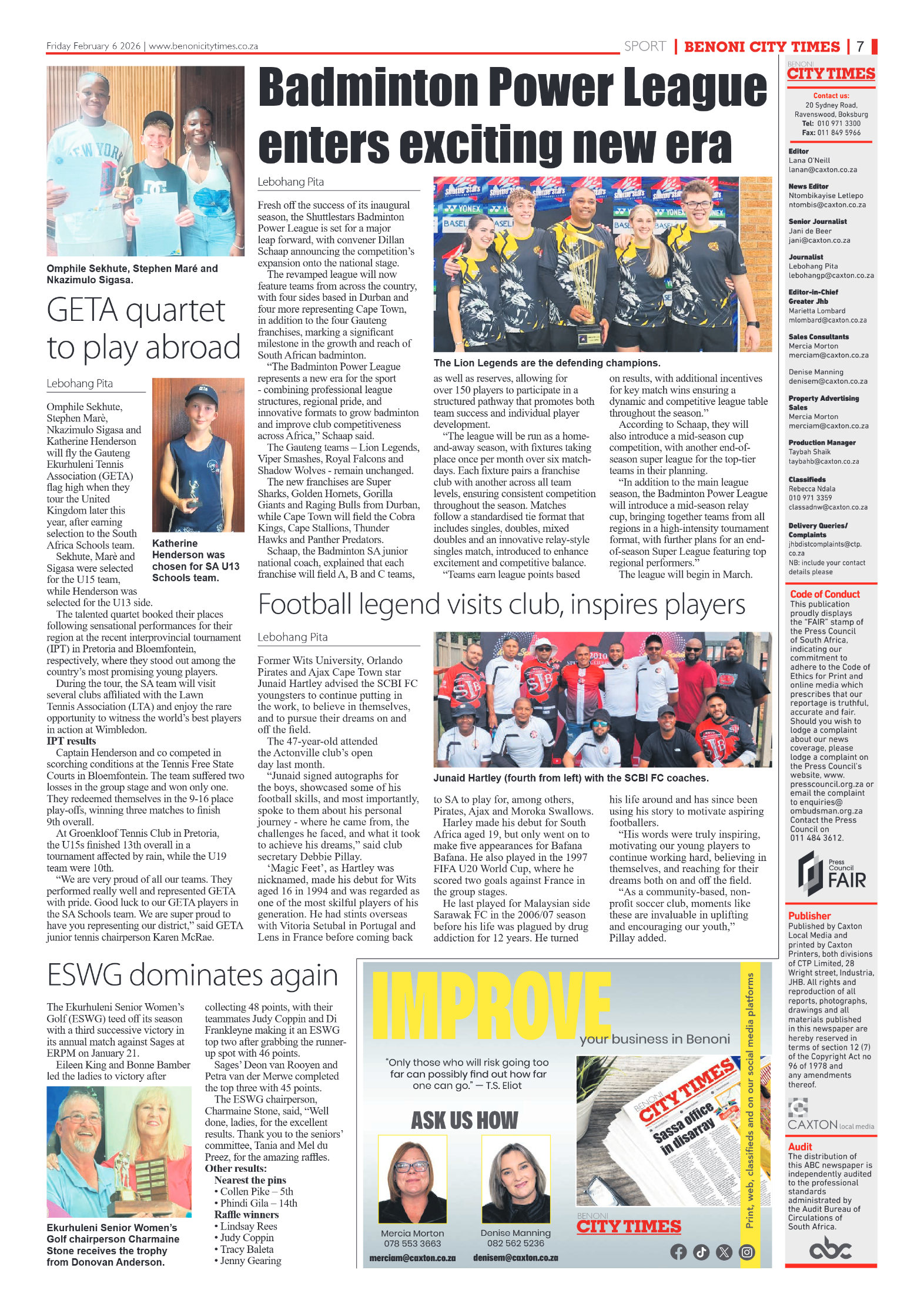 Benoni City Times 6 February 2026 page 7
