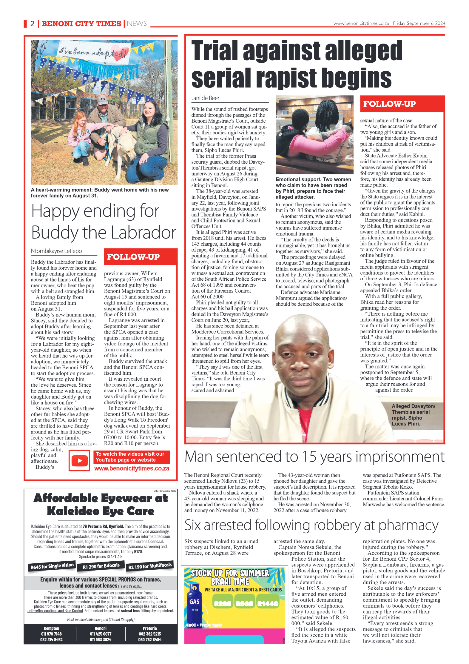 Benoni City Times 6 September 2024 page 2