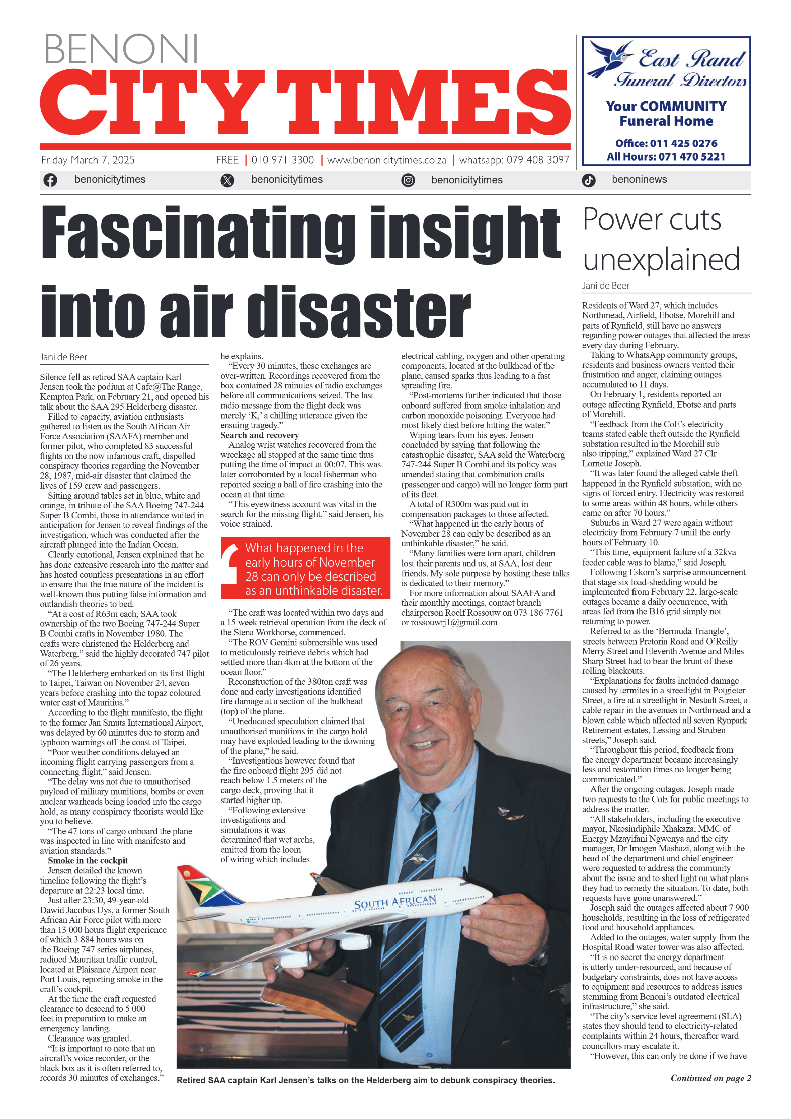 Benoni City Times 7 March 2025 page 1