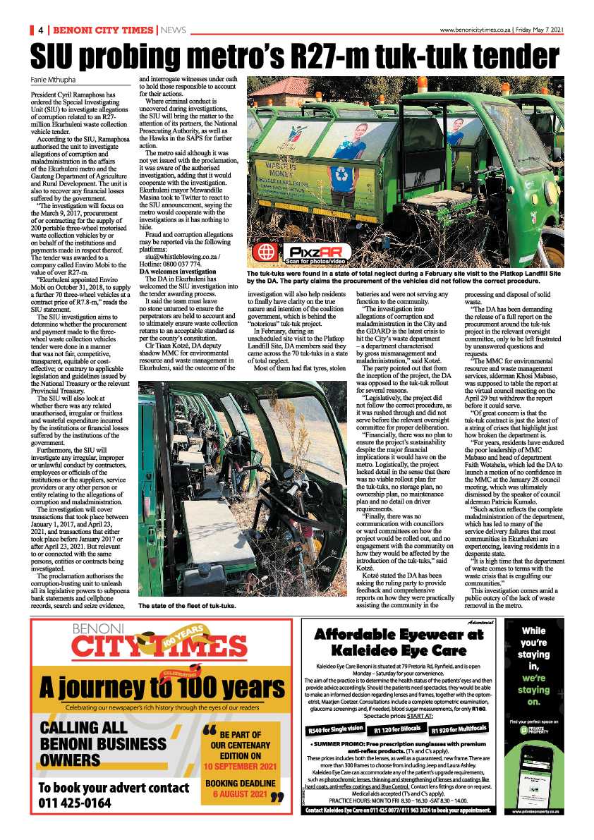 Benoni City Times 7 May 2021 page 4