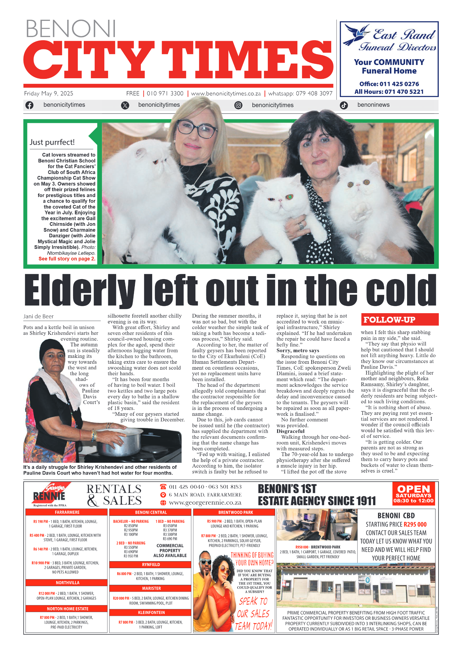 Benoni City Times 7 May 2025 page 1