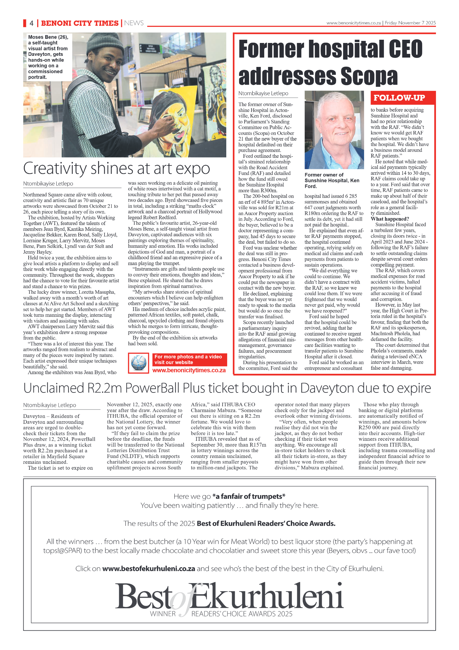 Benoni City Times 7 November 2025 page 4