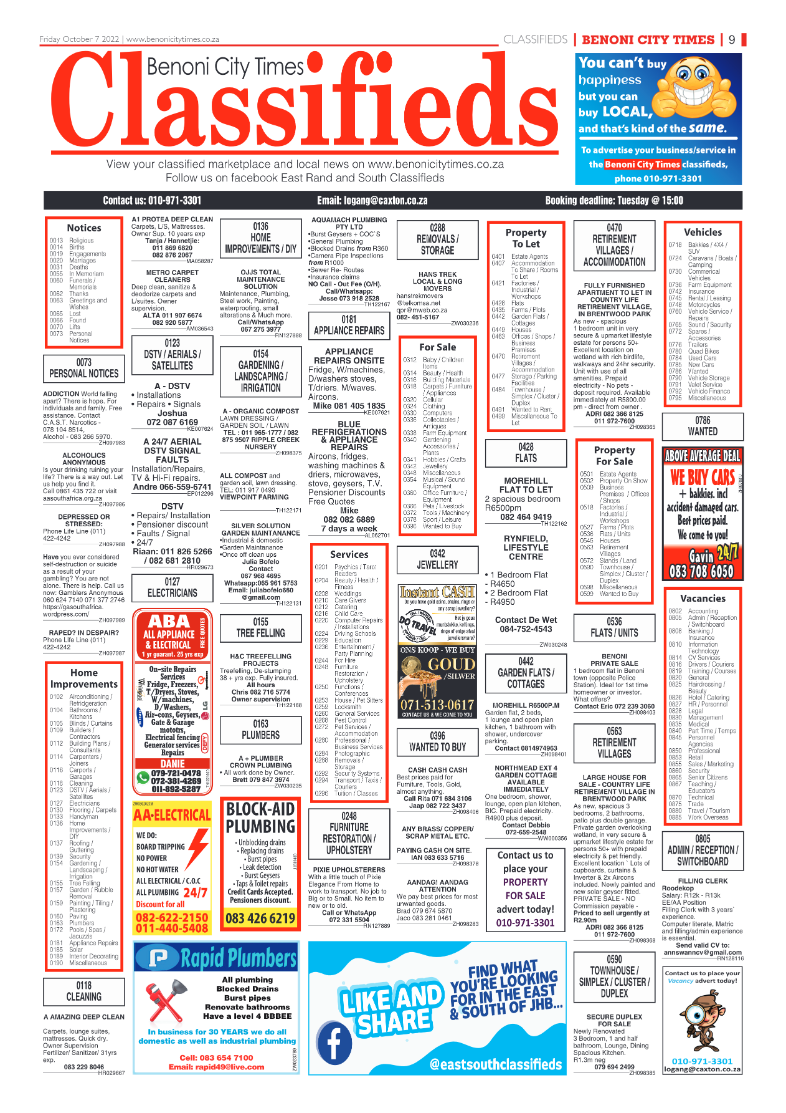 Benoni City Times 7 October 2022 page 9