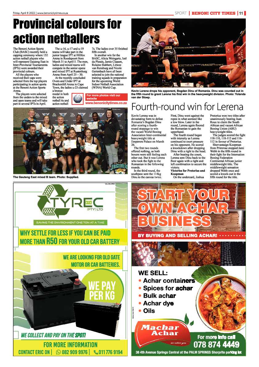 Benoni City Times 8 April 2022 page 11
