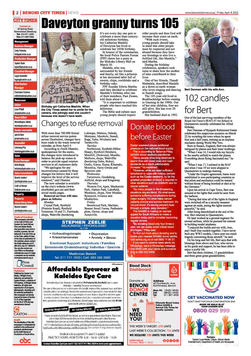 Benoni City Times 8 April 2022 page 2