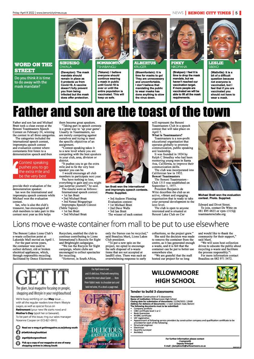 Benoni City Times 8 April 2022 page 5