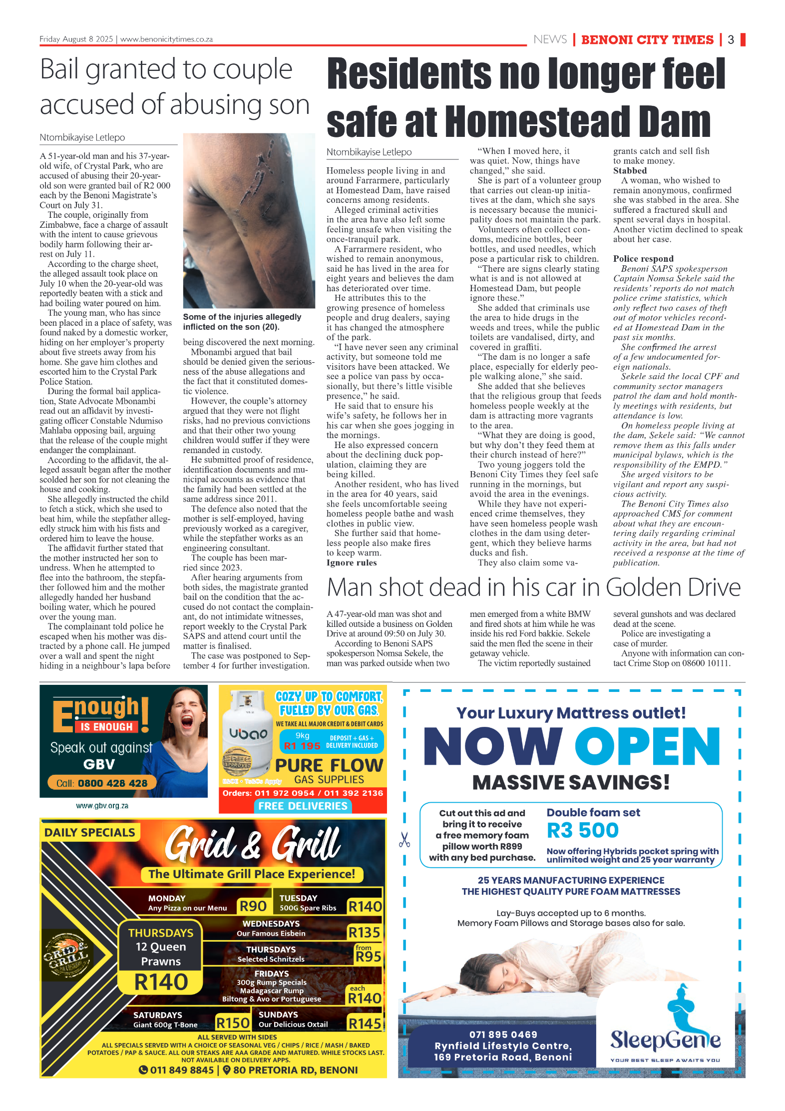 Benoni City Times 8 August 2025 page 3