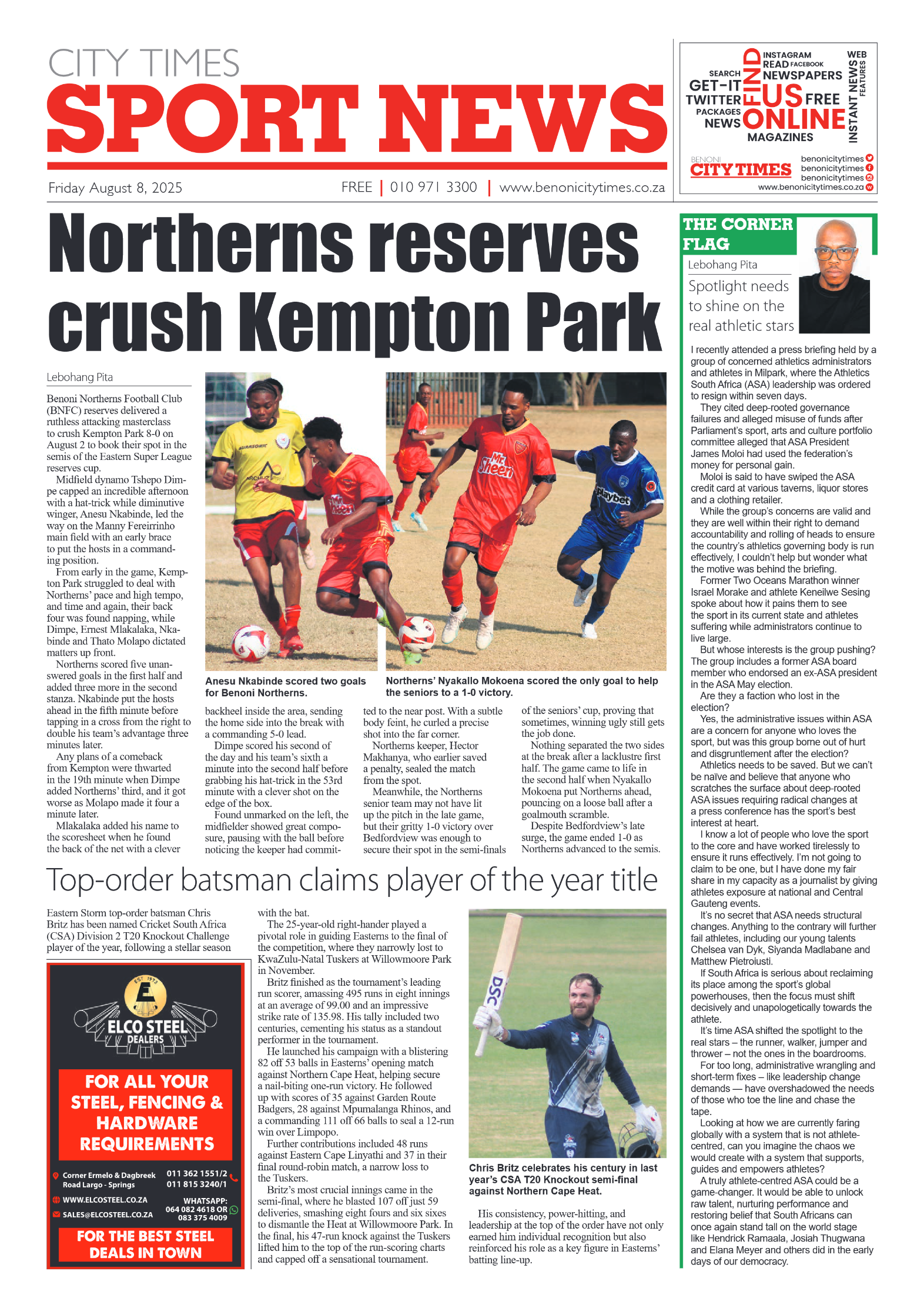 Benoni City Times 8 August 2025 page 8