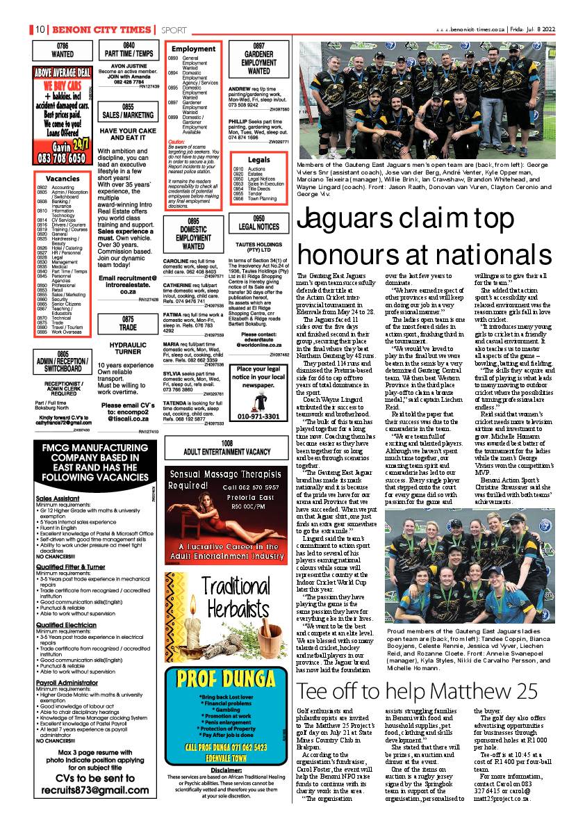 Benoni City Times 8 July 2022 page 10