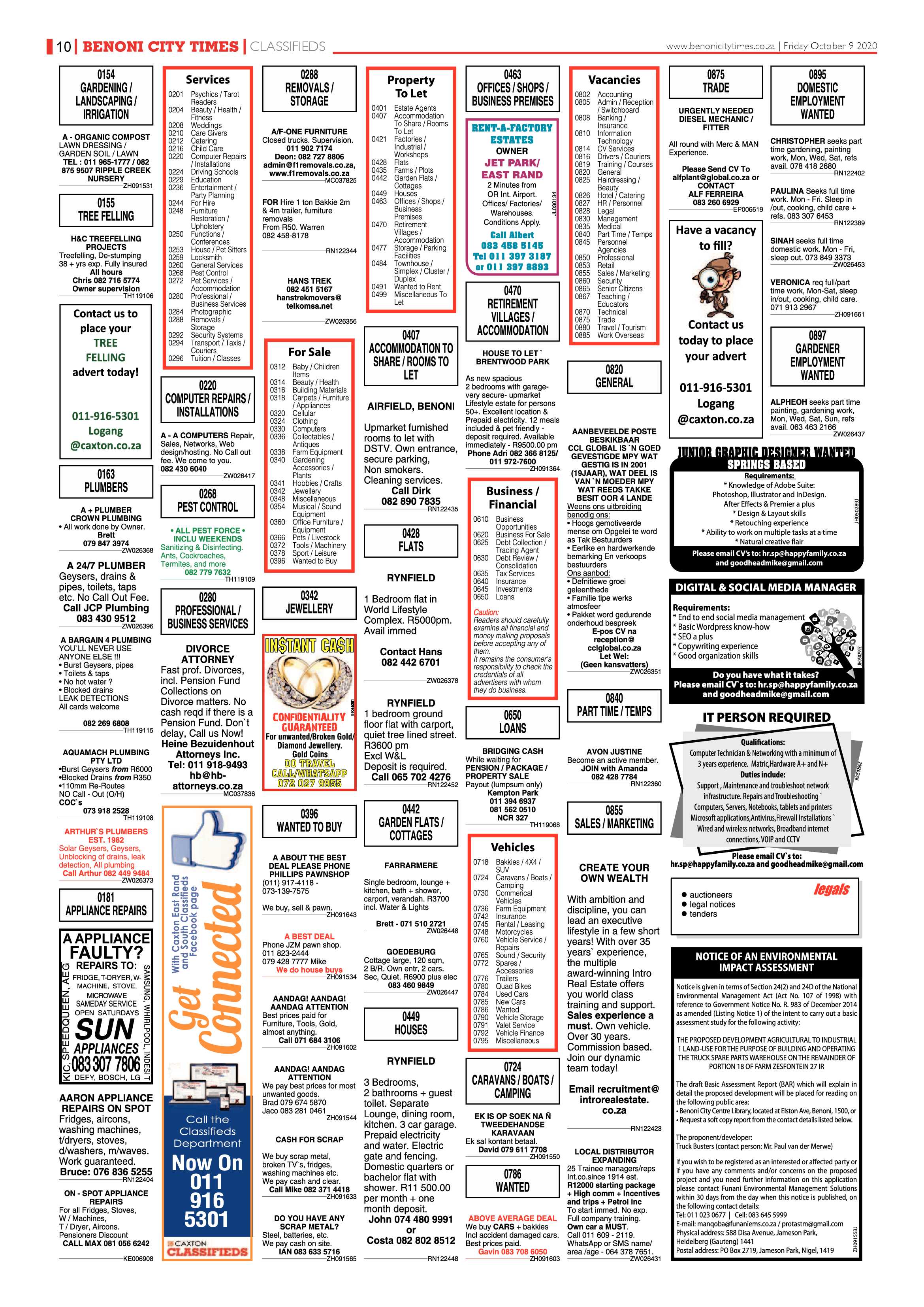 Benoni City Times 8 October 2020 page 10