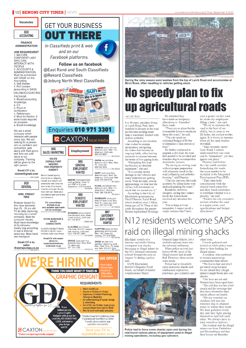 Benoni City Times 8 September 2023 page 10