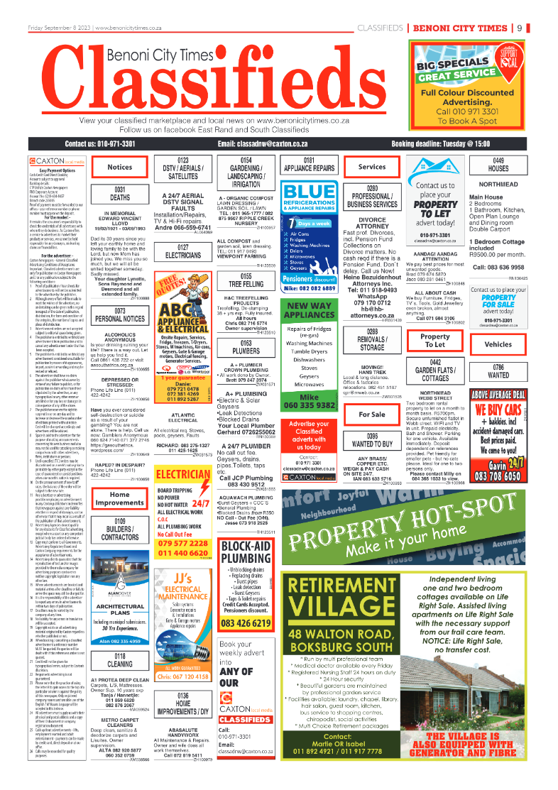 Benoni City Times 8 September 2023 page 9