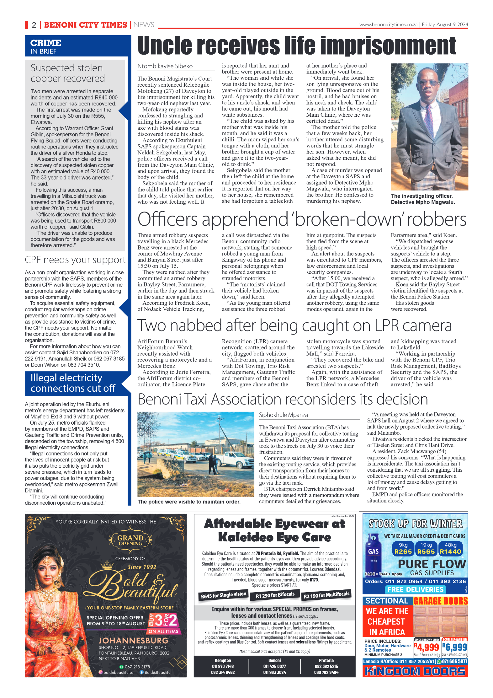 Benoni City Times 9 August 2024 page 2